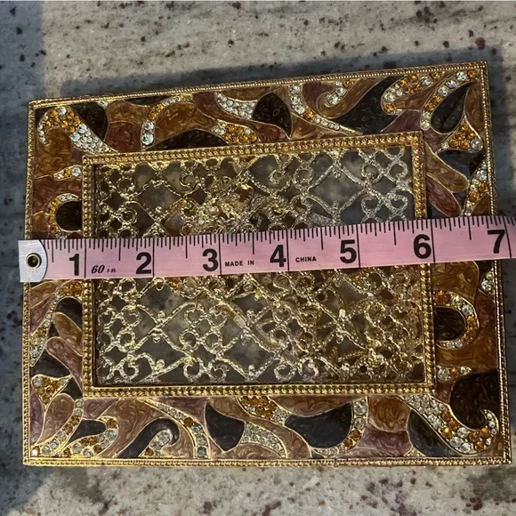 RARE Ciel Collectable Metal Swarovski Crystal Enamel & Jewel Photo Picture Frame